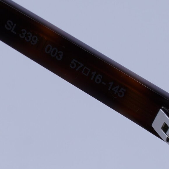 Saint Laurent SL339 003 Sunglasses Havana Rectangle Frame, Green Lenses - Picture 5 of 9